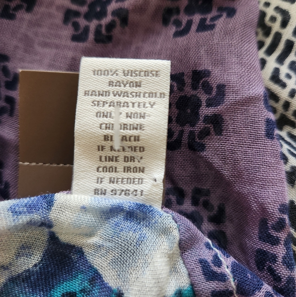 J. Jill Patchwork Infinity Scarf - PORCELAIN PRINT **NEW - Picture 6 of 8